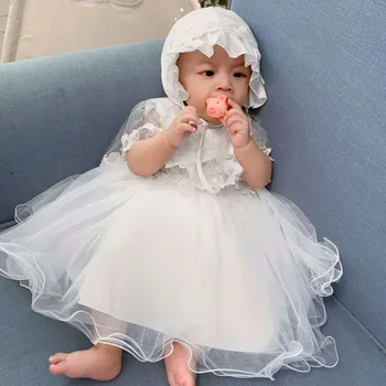 

2020 new fashion children's clothing Princess baby dress white dress