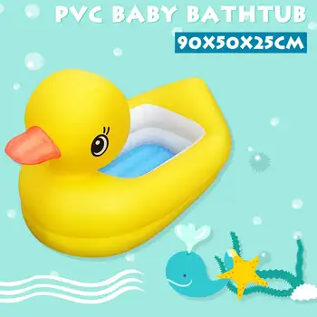 

Inflatable Yellow Duck Tub Environmentally Friendly Thicken PVC Baby Kids Shower Toddler Swimming Pool Fashion 90x50x25cm