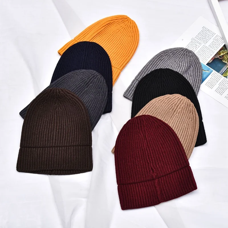 WZCX однотонные полосы Beanie теплая шапка унисекс хип хоп Повседневная волна простой открытый Осень Зима взрослых Кепка вязаная шапка
