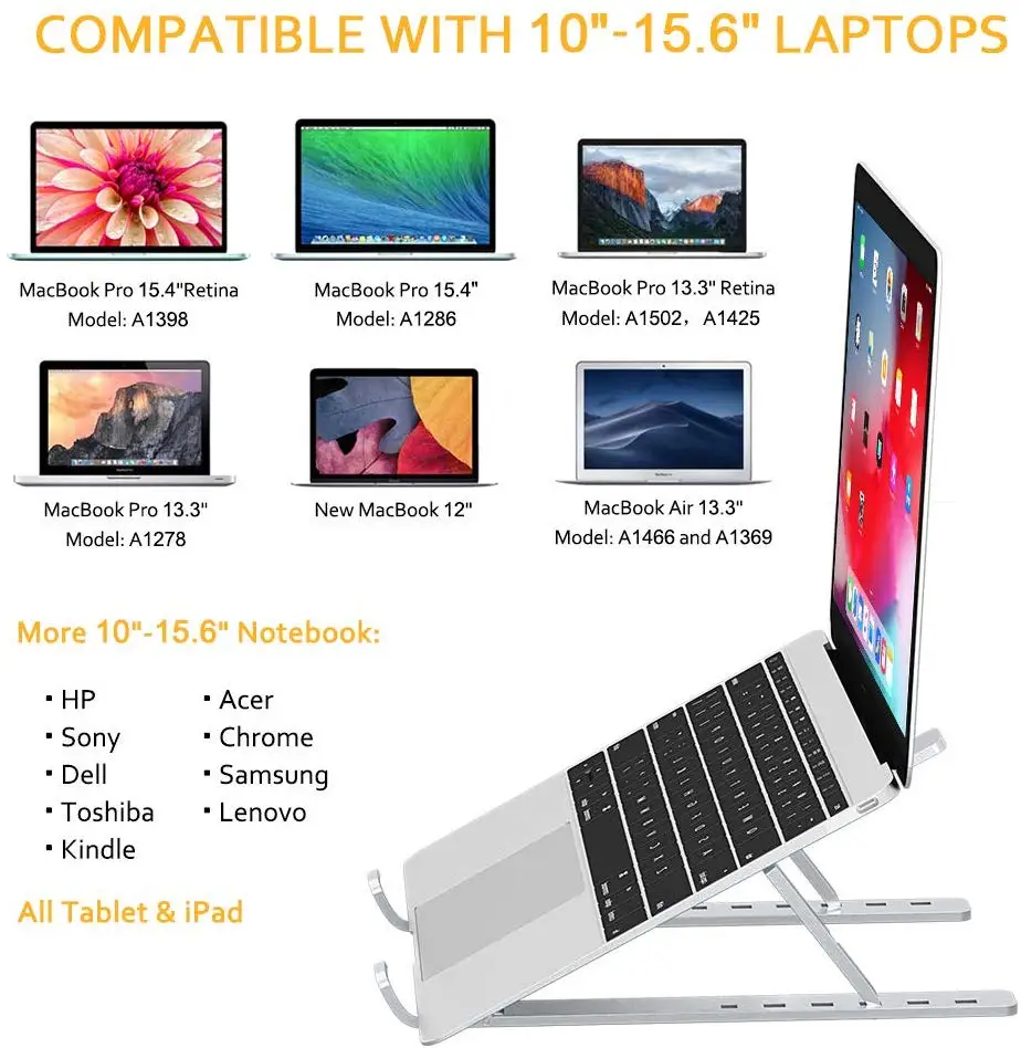 Giá đỡ tản nhiệt cho Macbook / Laptop chất liệu Aluminum hợp kim nhôm (10 inch đên 15.6 inch) hiệu HOTCASE