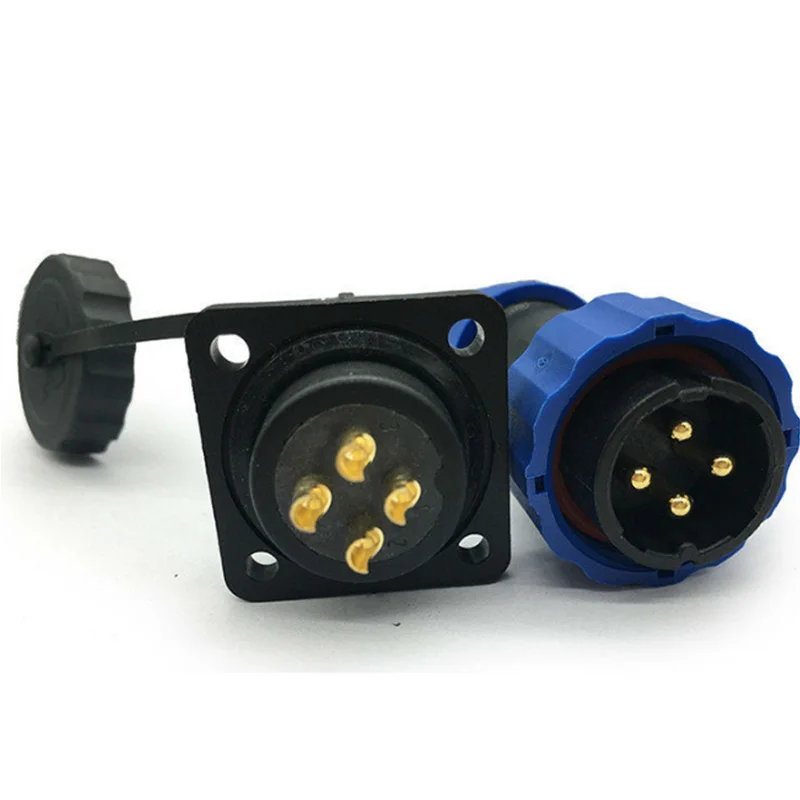 IP68 Waterproof SD20 Aviation Connector Male Plug+Female Socket 20MM SP20 234579101214 Pin 4Hole Square Panel Mount (4)