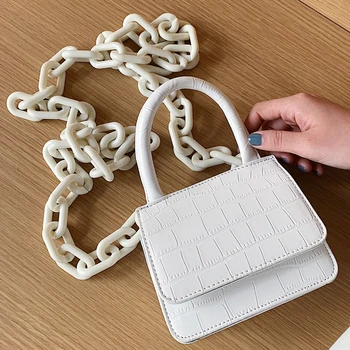 

Stone Pattern Mini Crossbody Bags Women 2020 Beach Summer Bags With Thick Chain Fashion Brand Designer Bag Cross Body Simple