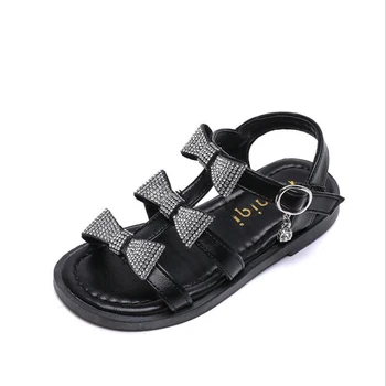

Summer Fashion Children's Sandals Beach Bowknot Rhinestone Kids Shoes Girls Sandals Soft Anti-Slip Princess Dance Girls Shoes