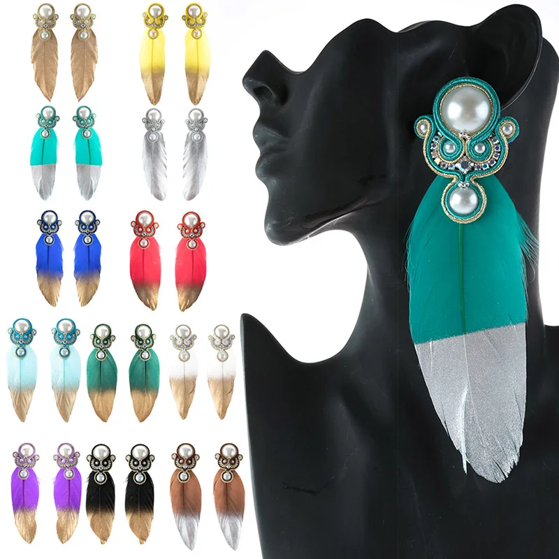 

KPacTa Fashion Charm Handmade Big Earrings Inlaid Ethnic Style Jewelry Ladies Crystal Decorative Accessories Pendant Earrings