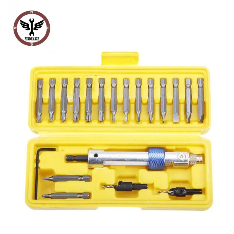 

FINDAMAZE 20 piece high speed steel drill screwdriver set / screwdriver head converter dual-use suit