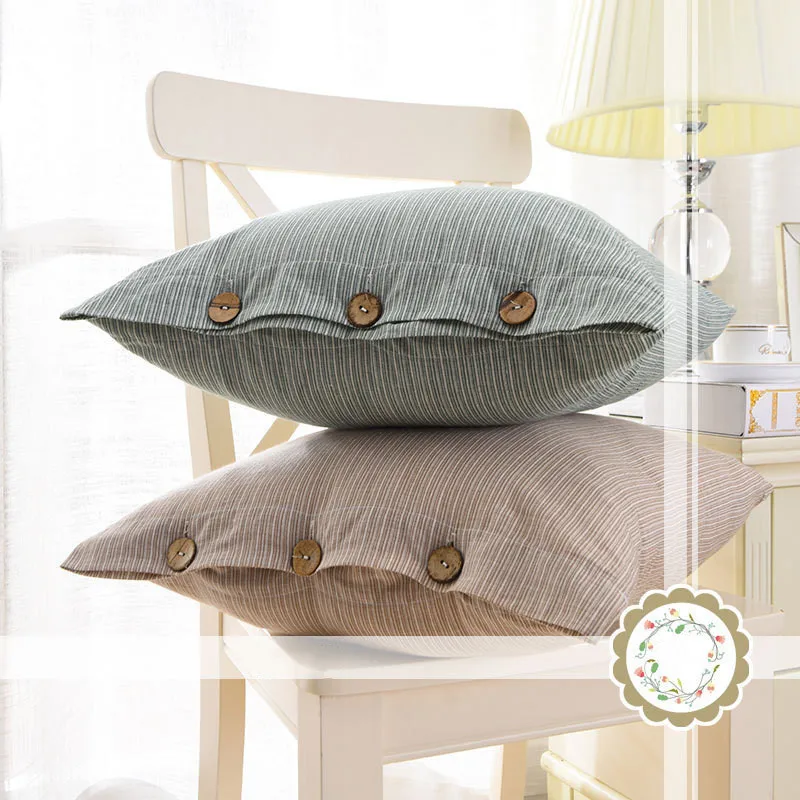 

Envelope Style Cotton Sofa Pillow case Fabric Cushion Cover Living Room Modern Solid Color Stripes Pillow Cover Home Decor