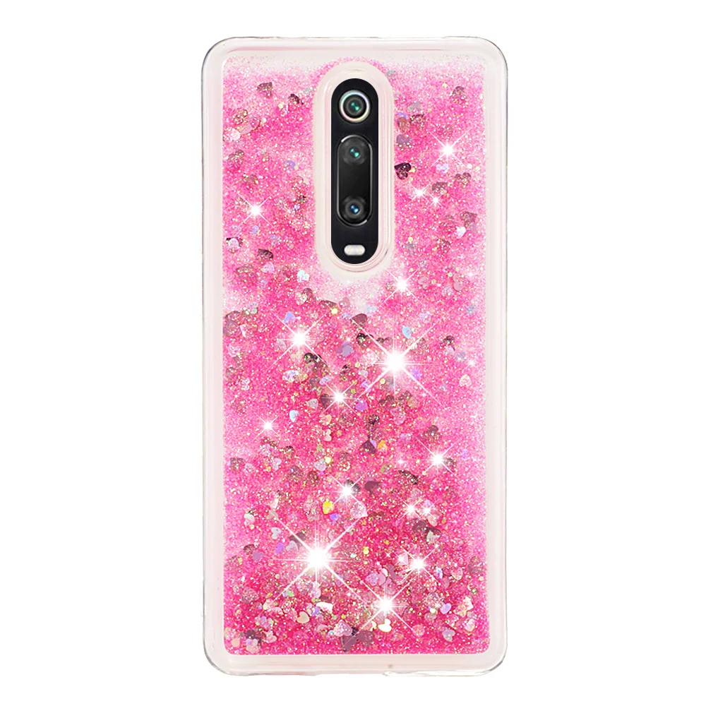 Pink Блестящий чехол для Xiaomi mi 9 T Pro Cute Bling Dyna mi c Liquid Full Cover Xao mi Red mi K20 Xio mi 9 T 9 T Мягкий силиконовый чехол s - Цвет: Pink