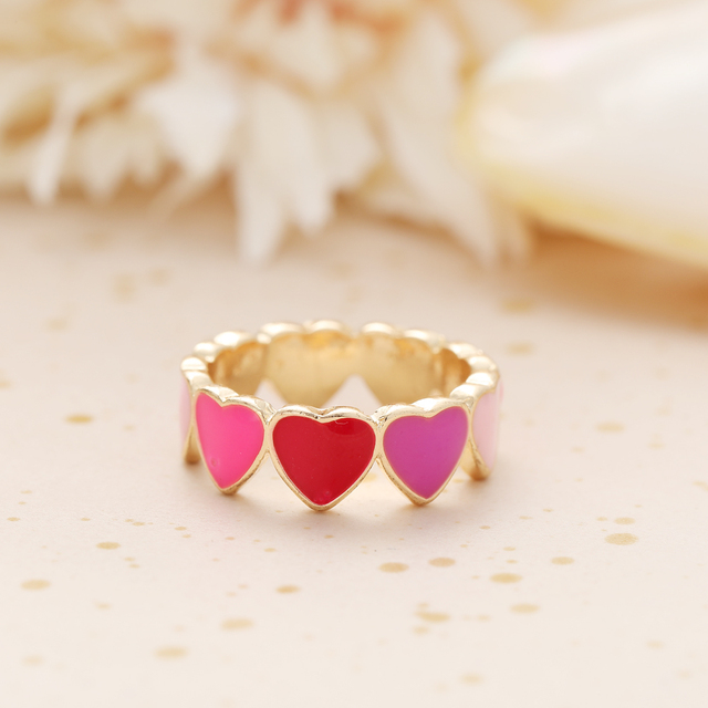 Gal Ring Alien Flower Queen Rings Namel Thick Ring Size Luxury Spring Fine Lucky Jewelry Heart Clouds Rings for Women Gift