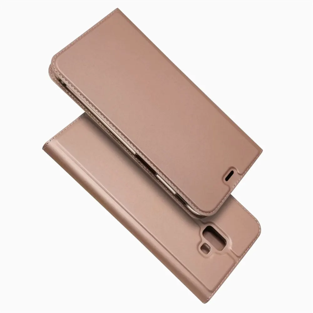 Роскошный кожаный чехол-книжка для samsung Galaxy J4 J6 Plus J8 J3 J5 J7 J2 Prime Ретро кошелек для телефона - Цвет: Rose Gold