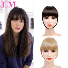 LiangMo клип челка волос черный коричневый тупой синтетический поддельный край женский парик челка