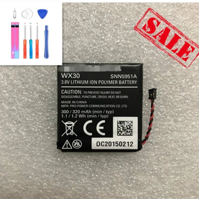 WX30 300 мАч SNN5951A батарея большой емкости для Motorola Moto 360 1st-Gen 2014 Смарт часы батареи + быстрое прибытие