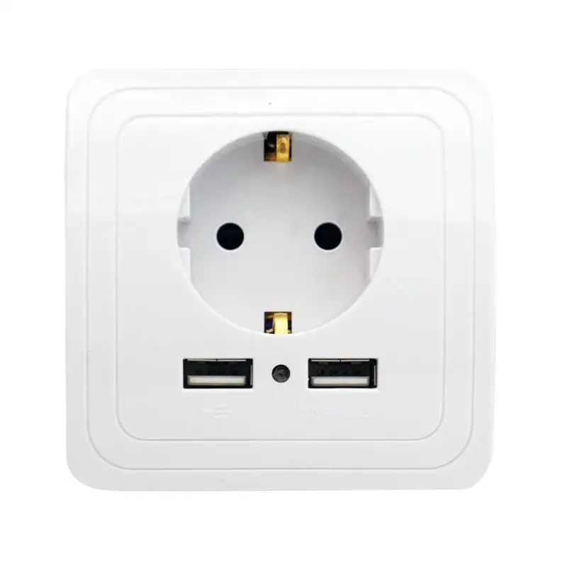 Штепсельная розетка Minitiger для умного дома 2 А два USB порта настенное зарядное