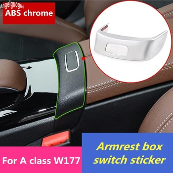 

For Mercedes Benz A class W177 2019-21 ABS chrome style car center Armrest box switch sticker button frame trim cover decoration