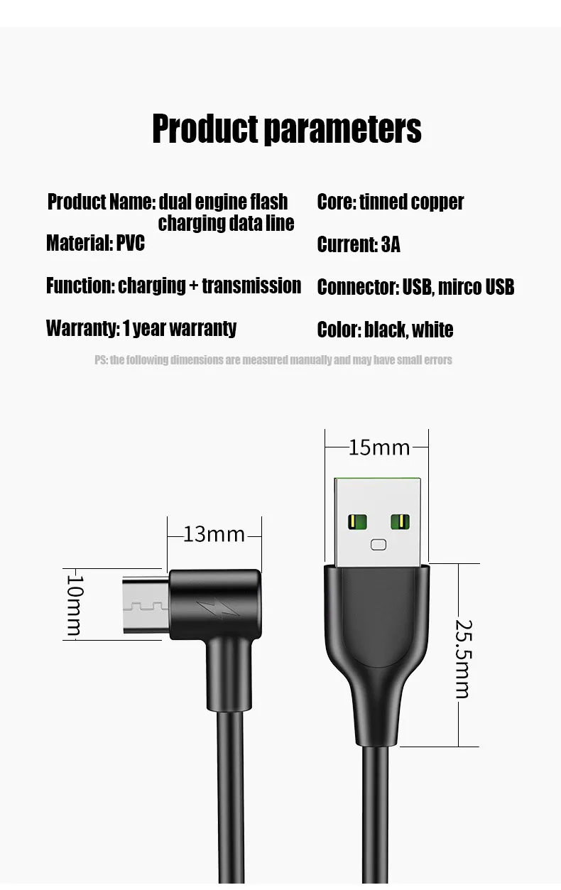 1 м 1,5 м 2 м USB данных зарядное устройство быстрой локтевой кабель для микро происхождения длинный шнур зарядки