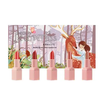 

5 Pcs Vitamin Lipstick Set Matte Velvet Waterproof Lip Moisturizing Long-Lasting Lipsticks Gloss B7I7