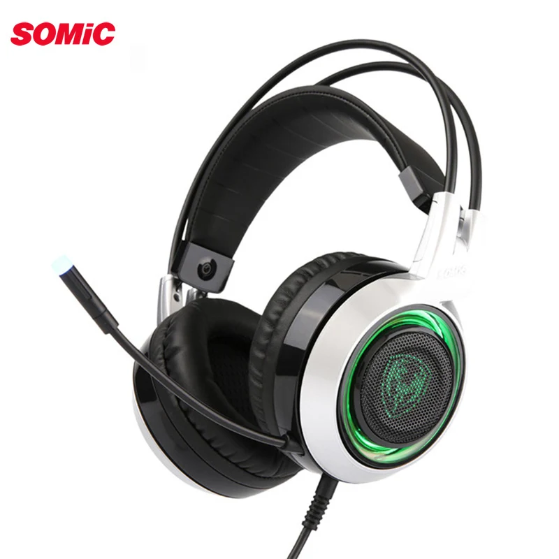 

SOMiC G951 USB LED Gaming Headphone Breathing 3 Colors Backlight Bass Stereo Headset With Microphone for PC PS4 Gamer