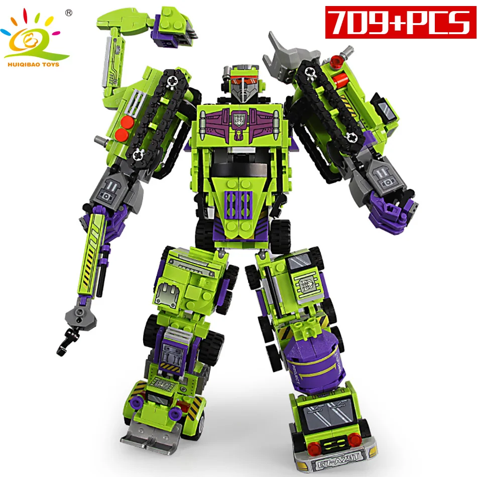 Cena 709 sztuk 6w1 robot transformacyjny klocki do budowy Legoing inżynieria miejska koparka samochód ciężarówka konstruktor cegły zabawki dla dzieci