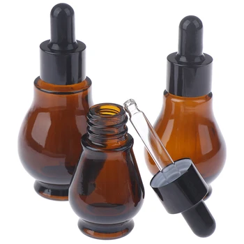 

1PC 10/20/30/ml Amber Glass Dropper Bottle Essential Oil Perfume Pipette Bottles Refillable Empty Container