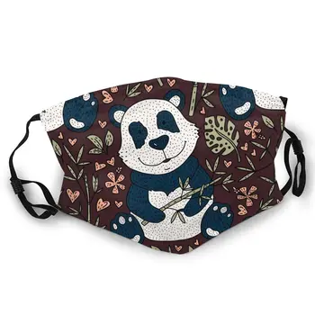 

Cute Panda Double-sided printed dustproof and windproof mask, can be cleaned and reused, suitable for outdoor sports