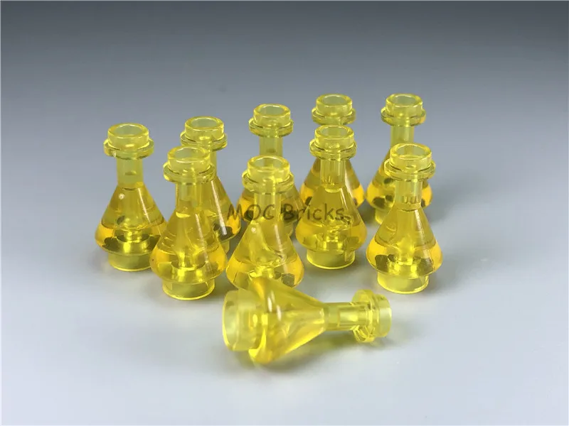 20 шт./лот кубики Moc Транс желтая посуда Бутылка Erlenmeyer колба подходит с 193549 DIY строительные блоки игрушки для детей рождественские подарки