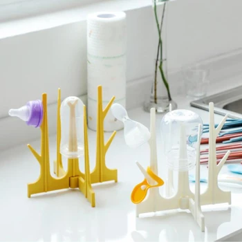 

Bottle Drying Rack Baby Feeding Bottles Drain Rack Pacifier Cleaning Dryer Drainer Storage Creative Tree Branch Holder