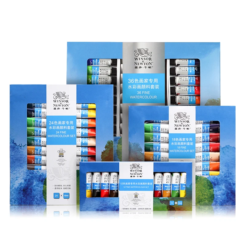 WINSOR&NEWTON Professional Watercolor Paint/Pigment 12/18/24/36 Colors 10ML For Artists Smooth Fine watercolor paint watercolor pigment