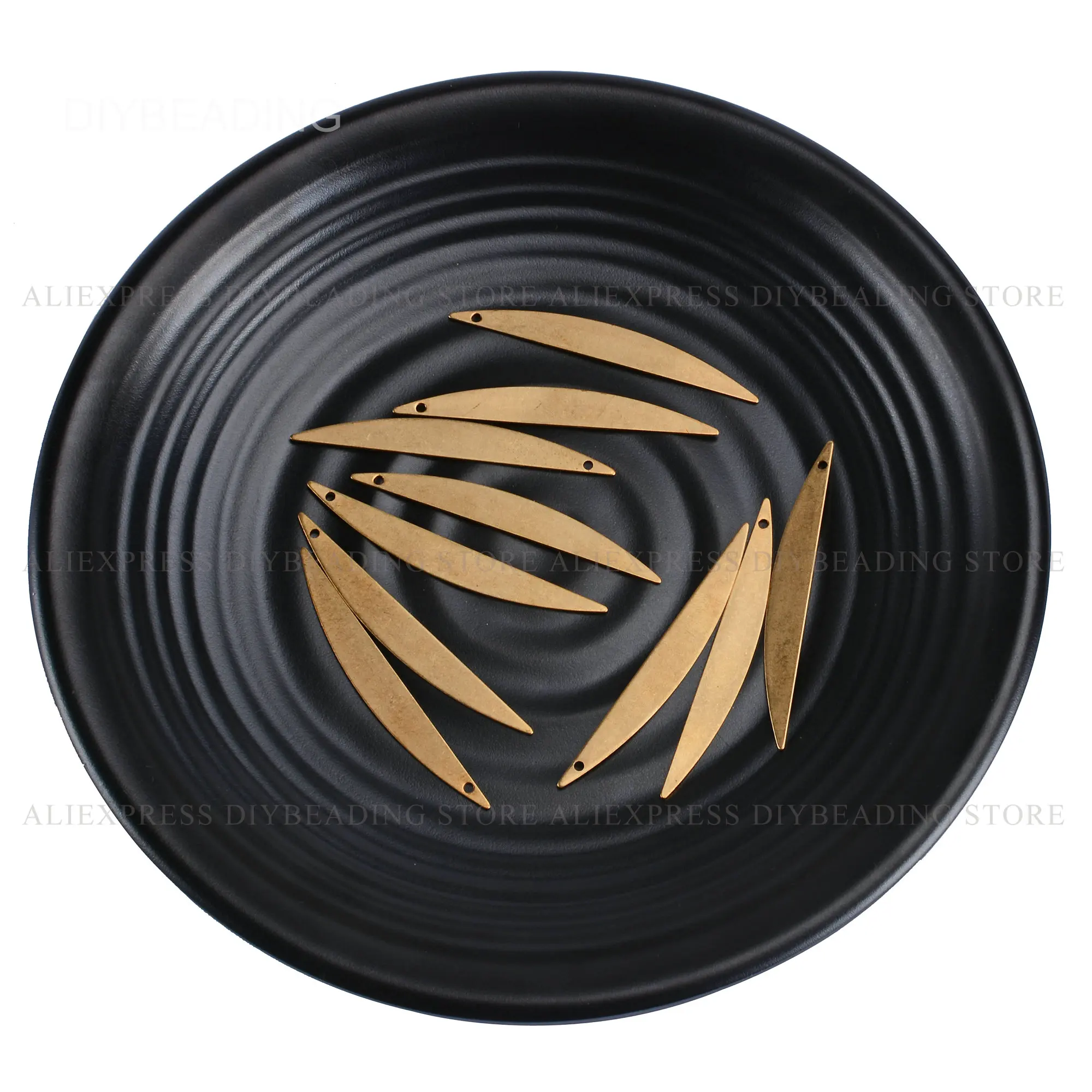 

10-500 Pc Brass Machete Blade Charm Finding for Earring Making Blank Metal Stamping Tag Pendant Component Bulk Wholesale(6*50mm)