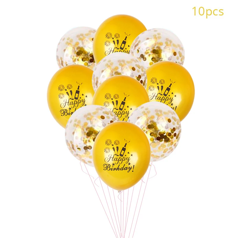 10 PCS с днем рождения воздушные шары для взрослых День рождения украшения дети Конфетти Для вечеринки клипсы для воздушных шаров, декоративный для Бэйби шауэра Globos