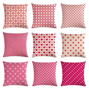 

45cm*45cm Geometry Cushion Cover Red Rule Pattern Pillow Cover for Sofa Chair Home Decorative love Throw Pillowscase