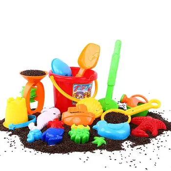 

Kids Sand Beach Toys Castle Building Bucket Spade Shovel Fish Model Tool Set Castle Building Tool