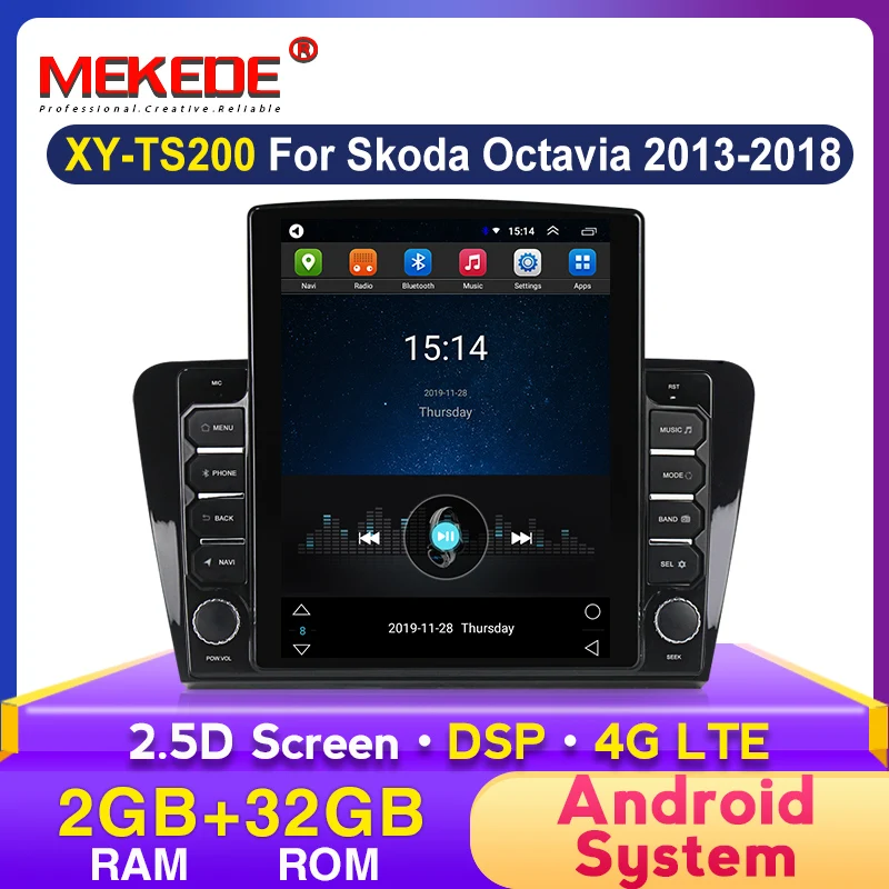 MEKEDE Android 1024x768 GPS навигация автомобильное радио для SKODA Octavia (UV) 2015 2016 2017 с Bluetooth WIFI