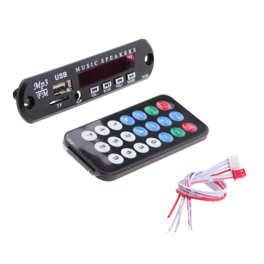 DC 12V Car Audio Wireless  USB FM TF SD AUX MP3 WMA Decoder Board