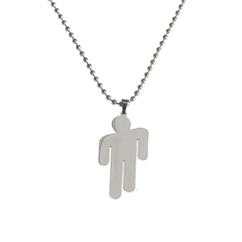 

10Pcs Billie Eilish Pendant Necklace Round Strand Chain Stainless Steel Necklace Fans Gifts T-57