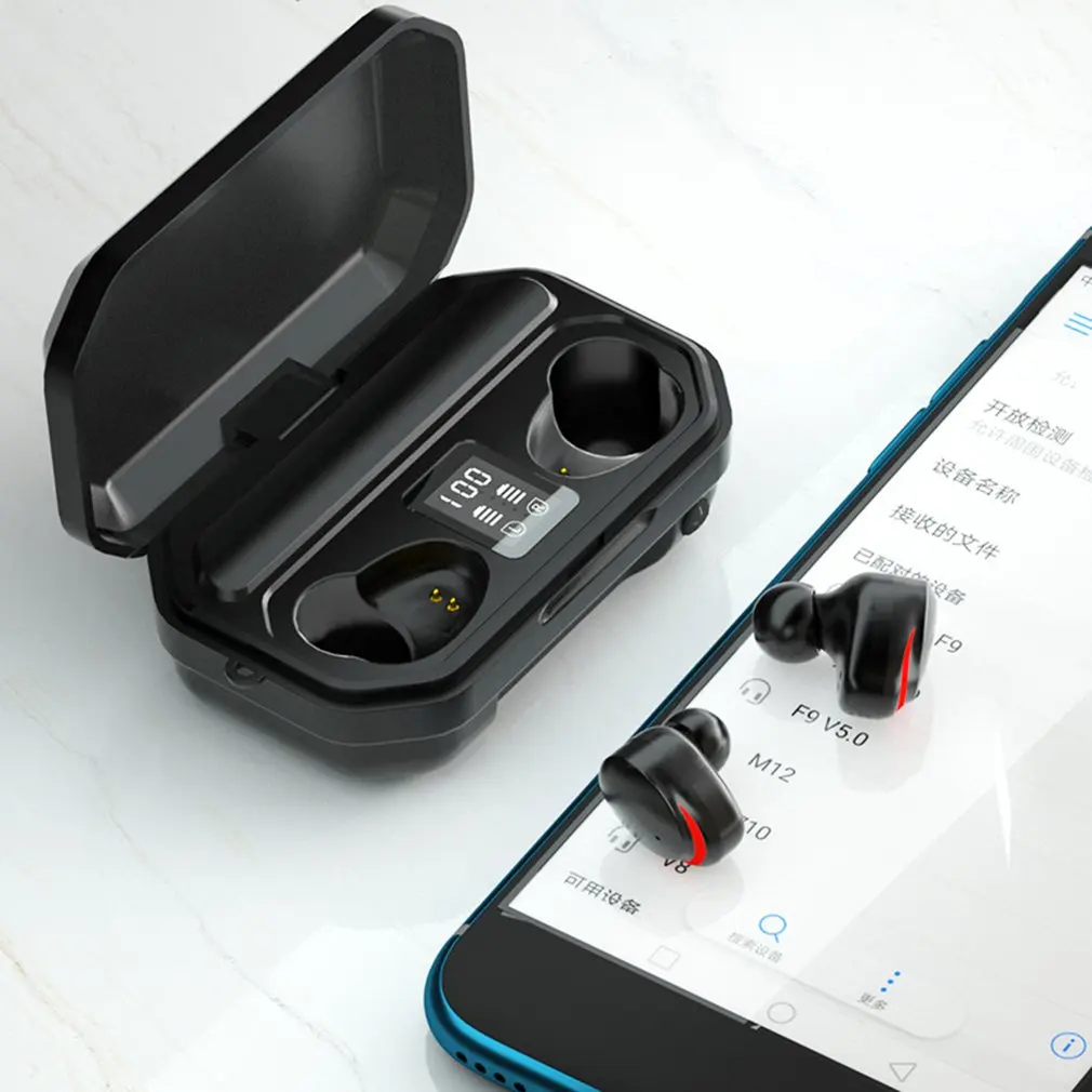 M15 Digital Headphones Wireless Binaural Headset With Battery Display Sports Business Call Wireless Headset
