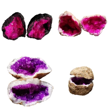 

Natural Agate Geodes Raw Stones Electroplated Quartz Crystal Cluster Points Minerals Specimen Party Decoration