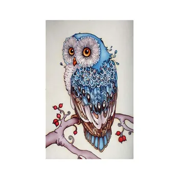 

Diamond painting Colored Owl Blue Branches Crystal Painting Animals Embroidery Cross Stitch Rhinestone Mosaic Picture Decor Gift