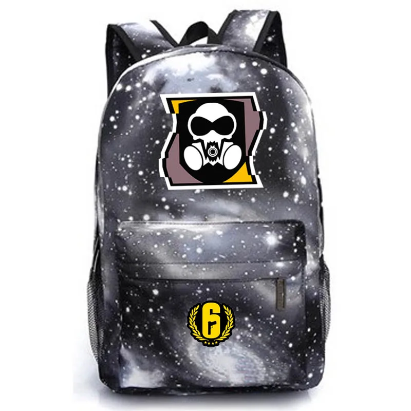 style13 black Рюкзак Rainbow six, школьная сумка, повседневный рюкзак, креативный подарок, черный, синий, фиолетовый, серый - Цвет: style13 black
