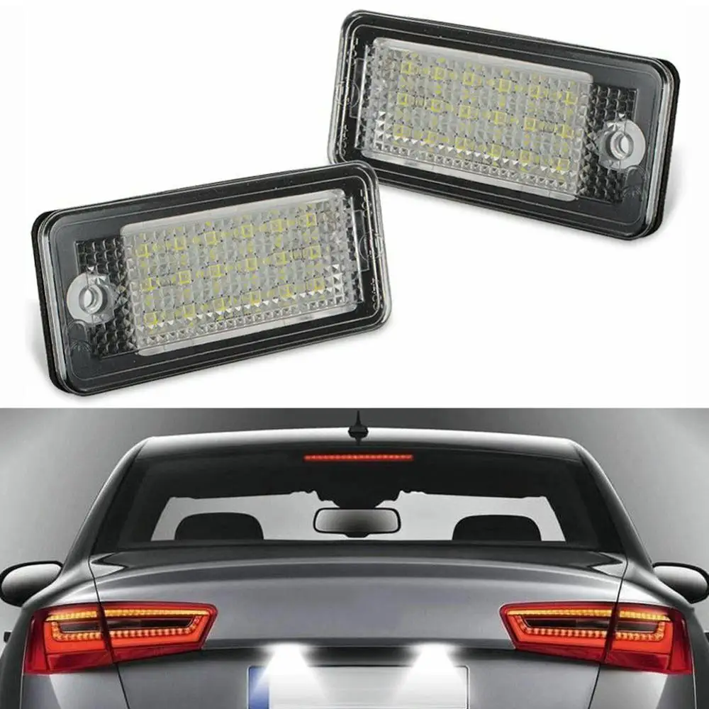 

2pcs 18 LEDs Canbus Led Number Plate Lamp License Plate Light Lamp Car Accessory For Audi A3 A4 A5 A6 A8 B6 B7 Q7