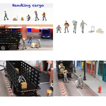 

1Set 1:64 Scale Figures Gas Station Toys Building Layout Scenery Table Decor Tiny People Model People