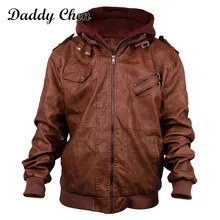 Модная Новая мужская куртка, простая Мужская мотоциклетная куртка на молнии со съемным капюшоном, зимнее пальто, мужские теплые куртки из натуральной кожи