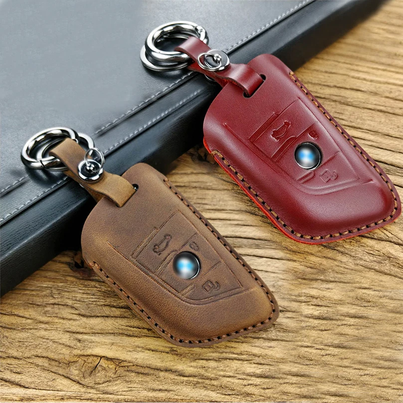 

Genuine Leather Car Key Case Cover For Bmw X5 F15 E53 X1 F48 X3 E83 X4 G30 F10 F31 F30 E30 E38 E39 E46 F07 Key Shell Accessories