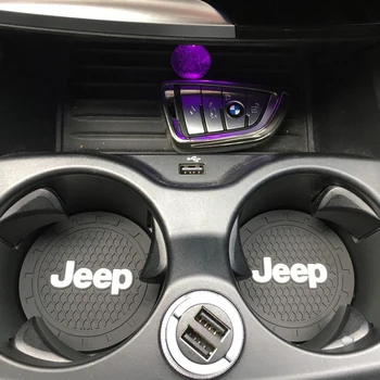 

1 pieces car-styling PVC car non-slip coaster mat case For Chrysler JEEP Grand Cherokee Wrangler Compa Car accessories