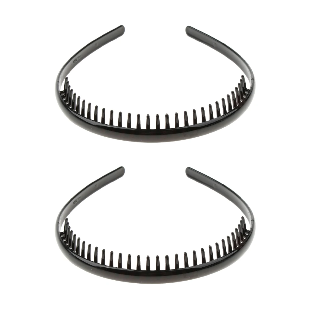 Pack of 2 Toothed Hair Band, Resin Zigzag Headband, Strong Hold Sports Alice Band Headwear