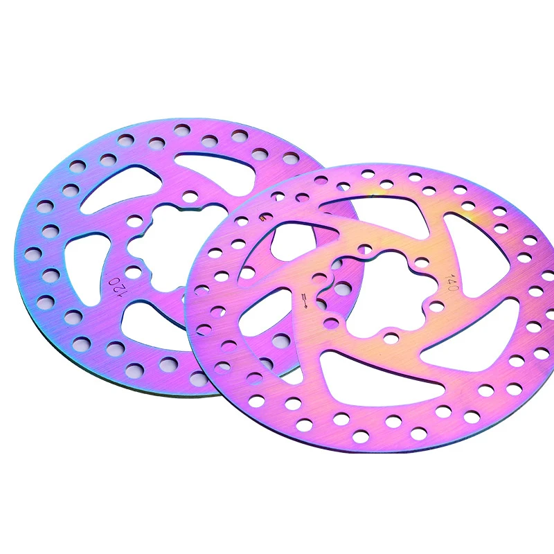 Vibrant Colorful Hollow Disc Brake Rotor for Bicycles and Scooters - Versatile Sizes Available