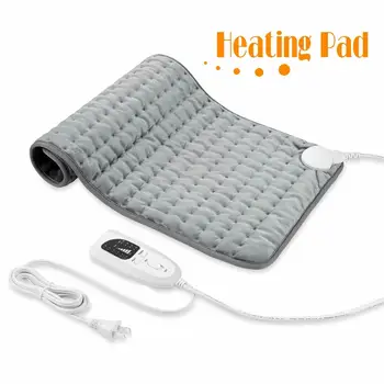 

110~240V 120W 75x40cm 6 Level Washable Microplush Electric Heating Pad 4-Timer Heat Mat for Abdomen Waist Back Pain Relief
