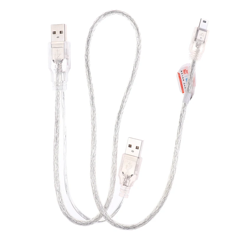 1 шт. двойной USB 2,0 «Папа-папа» Mini USB B(папа) 5-контактный кабель для передачи данных для 2,5 жесткий диск для жесткого диска