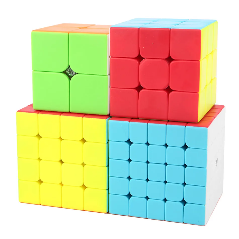 4 шт./компл. Qiyi подарочный набор из магических кубов, 2x2x2, 3x3x3, 4x4x4, 5x5x5 Треугольники Додекаэдр Mastermorphix Львы Скорость головоломка детская игрушка в подарок