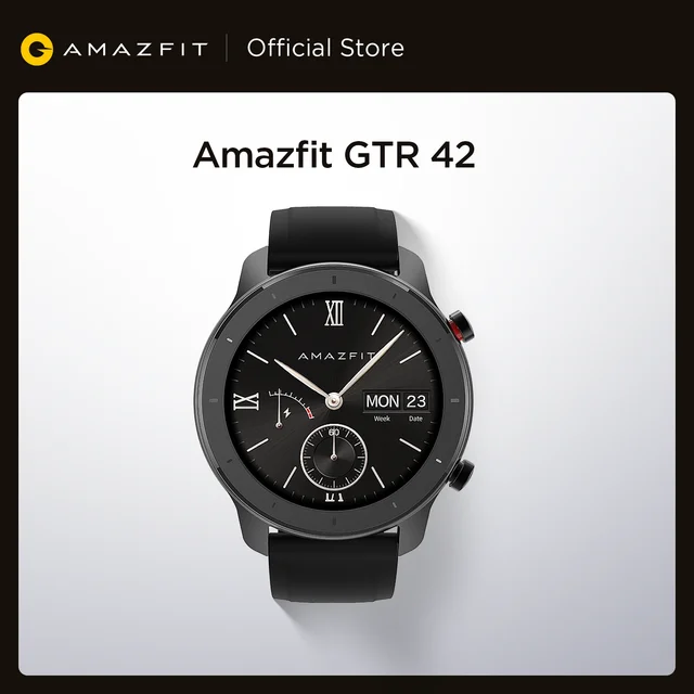 Em estoque versão global novo amazfit gtr 42mm relógio inteligente 5atm relógios femininos 12 dias bateria controle de música para android ios 1