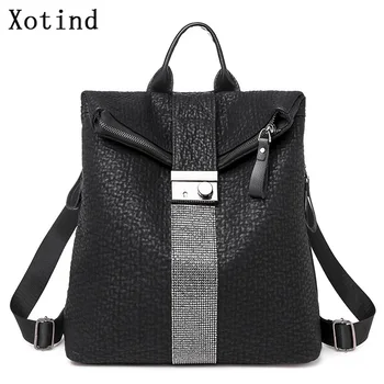 

PU Leather Women Backpacks Teen College Wind Girls School Bags High Quality Large Capacity Travel Backpack For Female Mochila