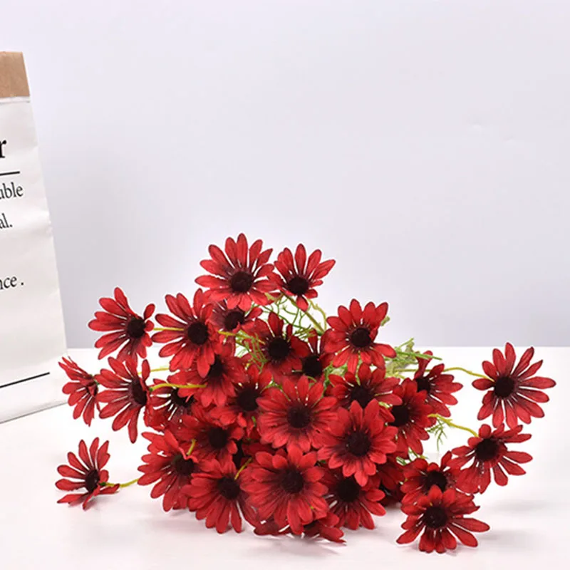 Artificial Daisy Flowers Home Decor Accessories Fake Flowers Living Room Party Wedding Decoration Ouquet Mothers Day Gift